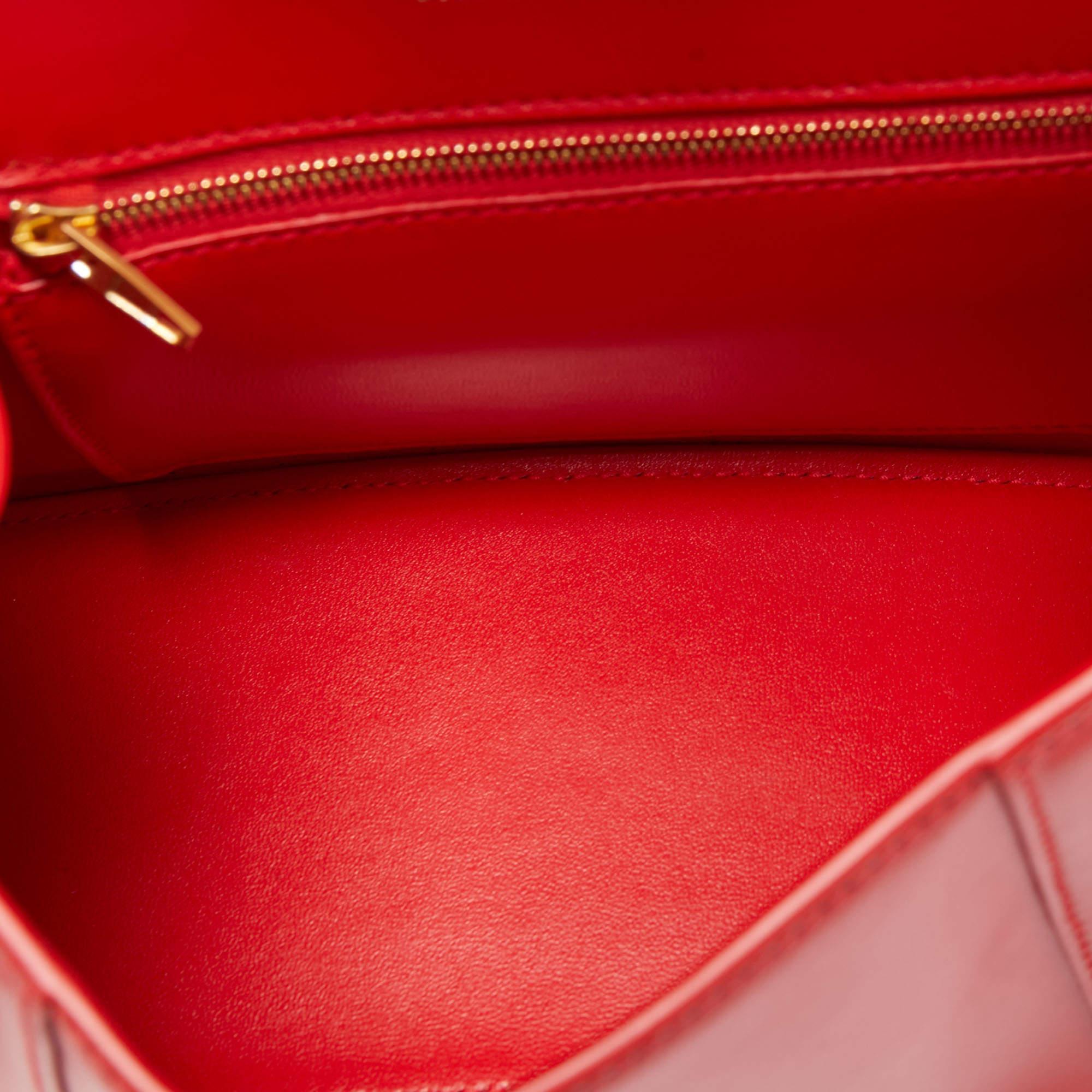 Balenciaga Red Leather Small Hourglass Box Top Handle Bag 2