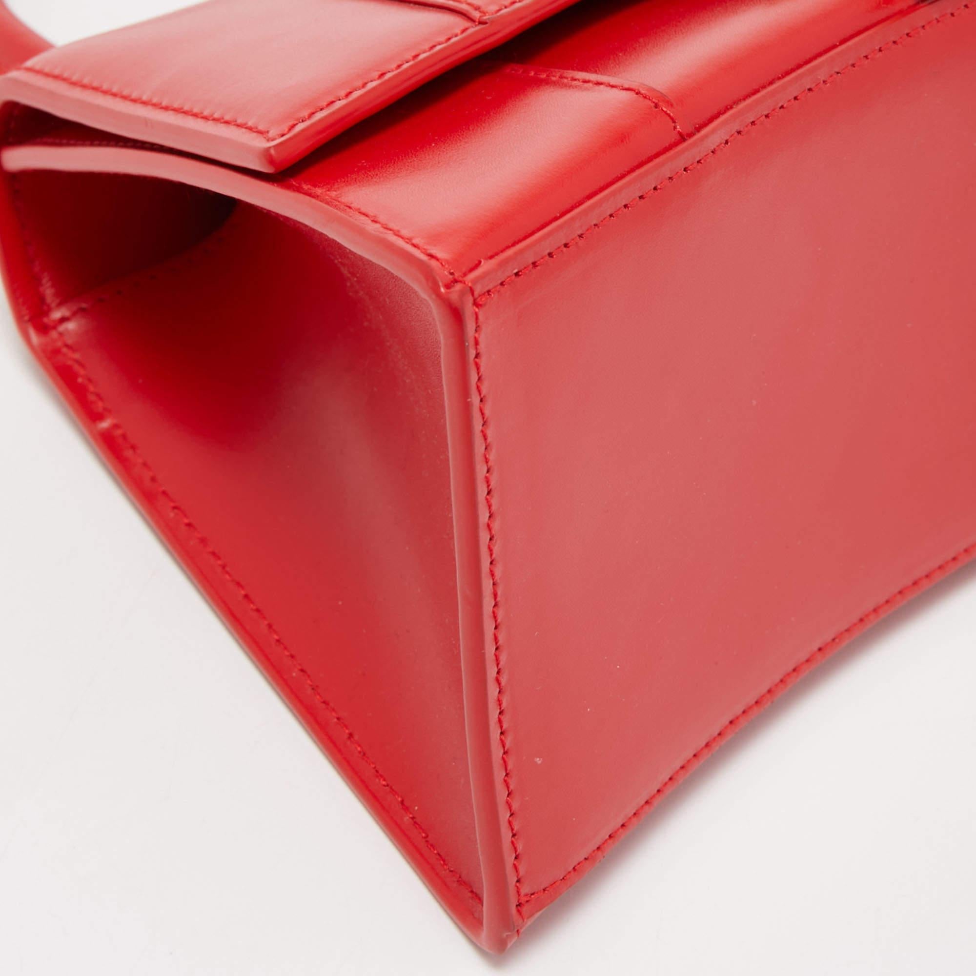 Balenciaga Red Leather Small Hourglass Box Top Handle Bag 5