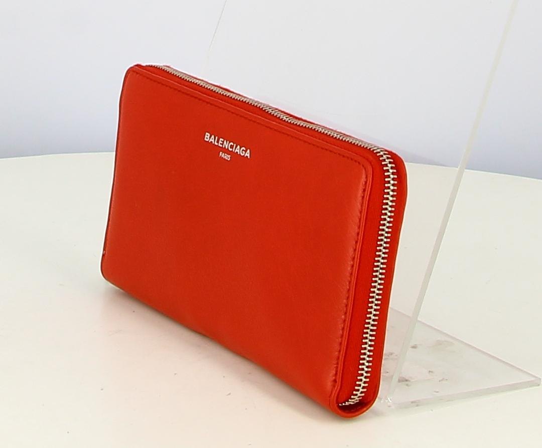 Balenciaga Red Leather Wallet  In Good Condition For Sale In PARIS, FR