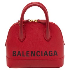 Used Balenciaga Red Leather XXS Ville Satchel
