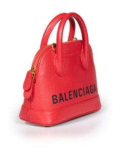Balenciaga Red Leather XXS Ville Top Handle Bag