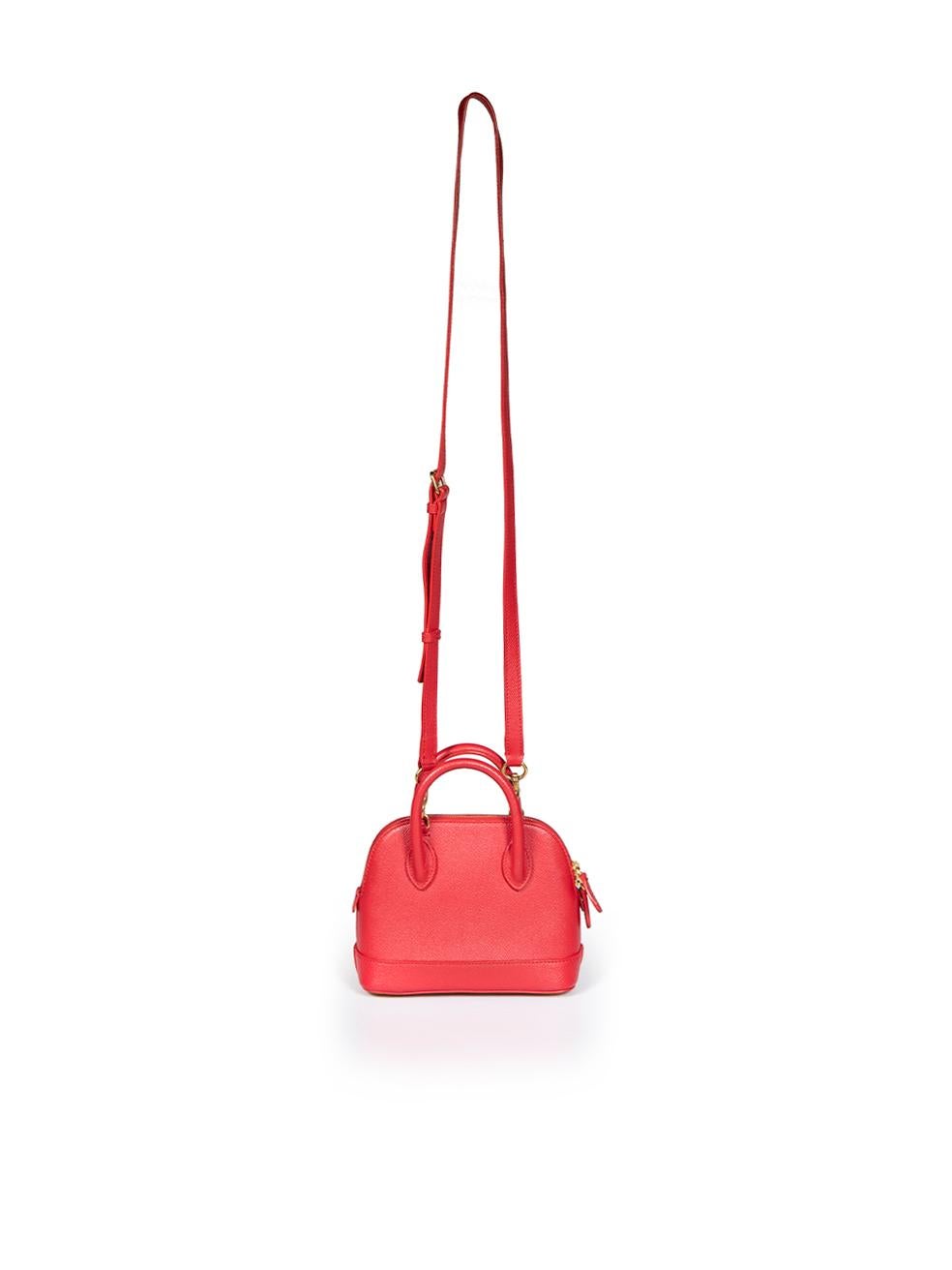 Balenciaga Red Leather XXS Ville Top Handle Bag In Good Condition For Sale In London, GB