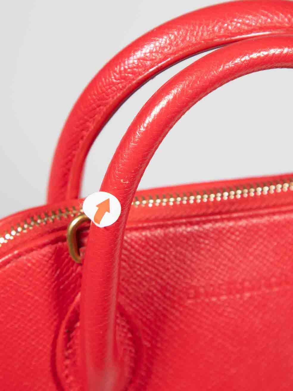 Balenciaga Red Leather XXS Ville Top Handle Bag For Sale 2
