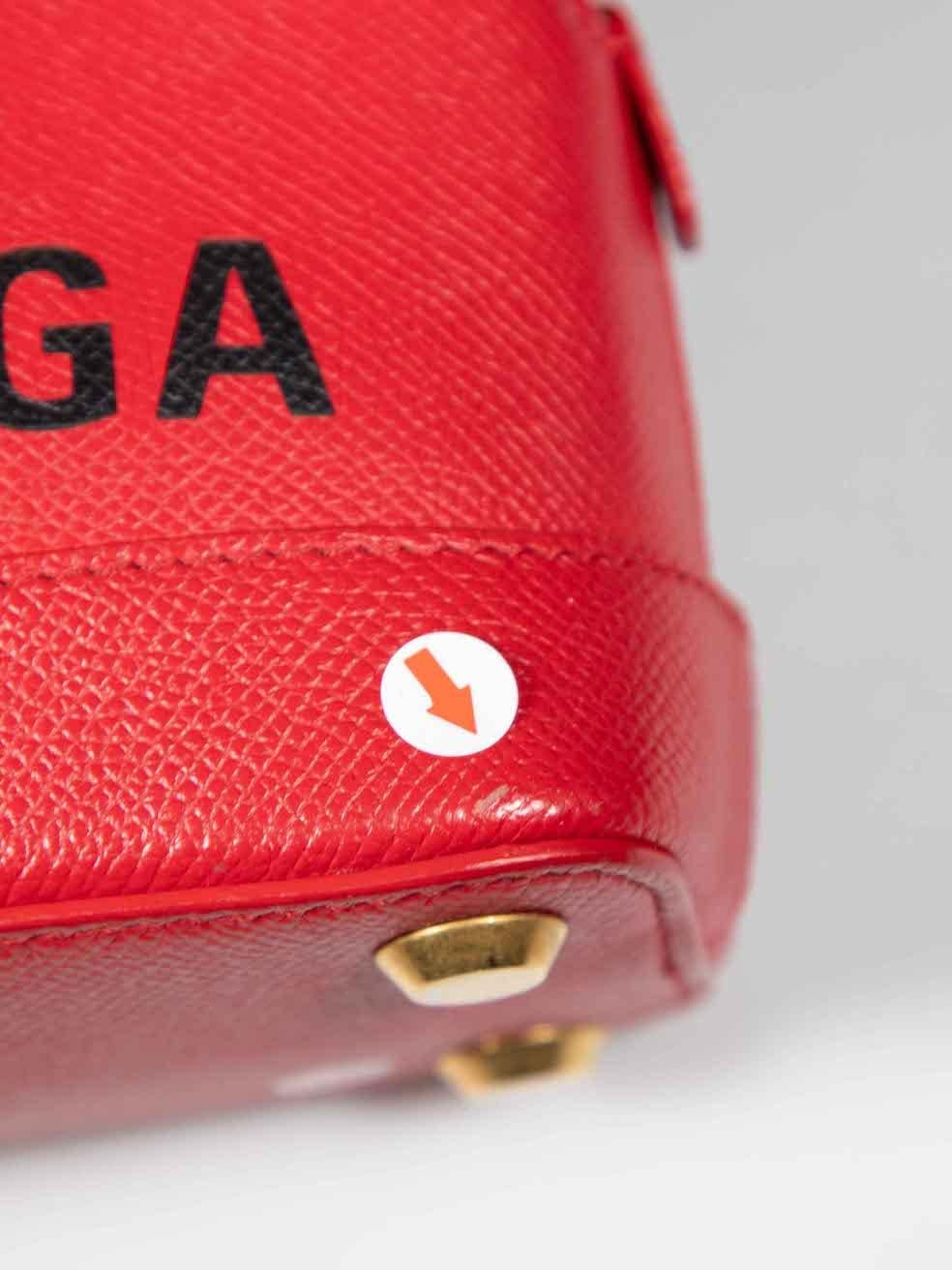 Balenciaga Red Leather XXS Ville Top Handle Bag For Sale 3
