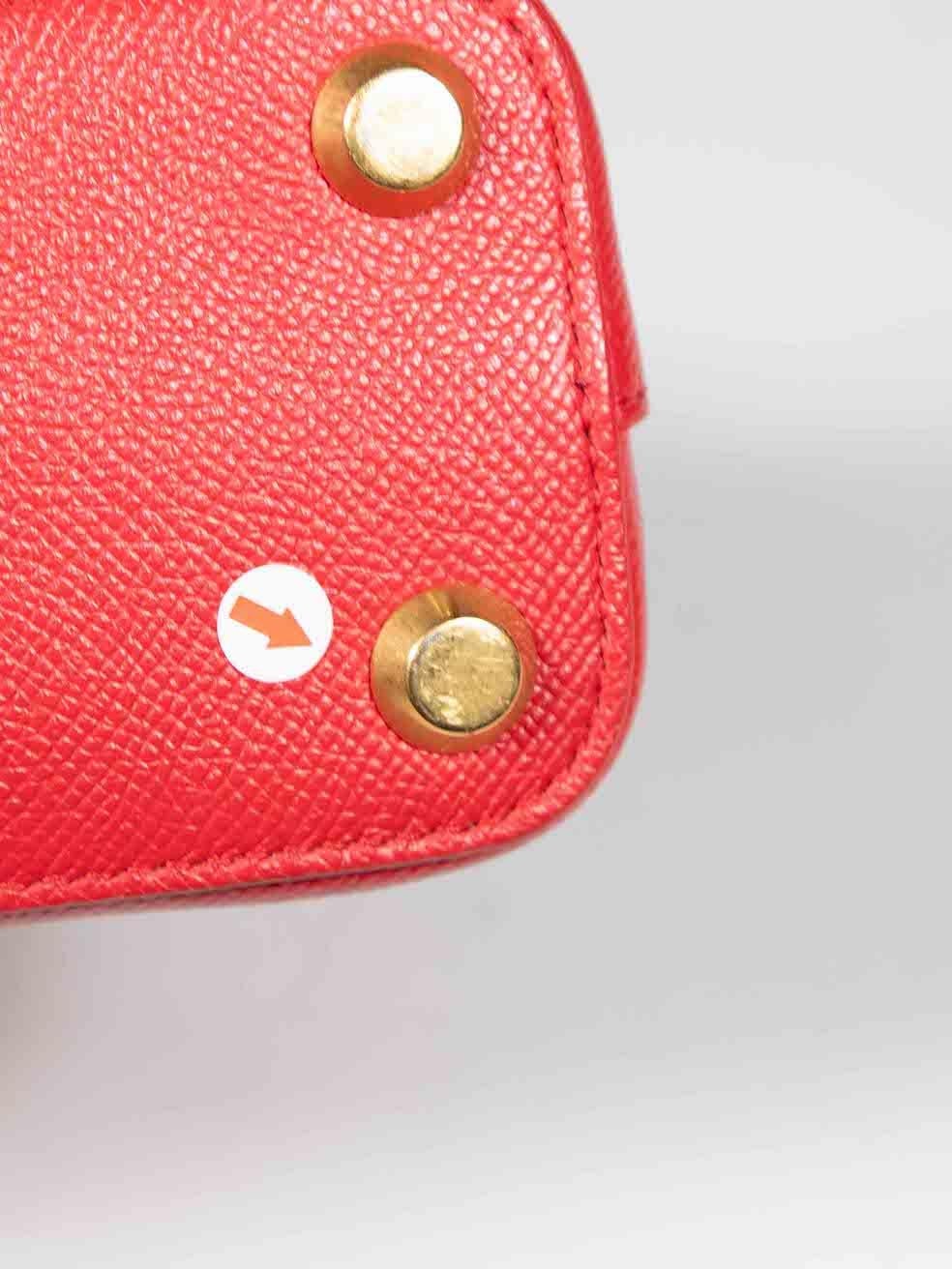 Balenciaga Red Leather XXS Ville Top Handle Bag For Sale 4