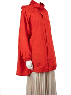 Balenciaga Red Oversized Hooded Jacket Size L