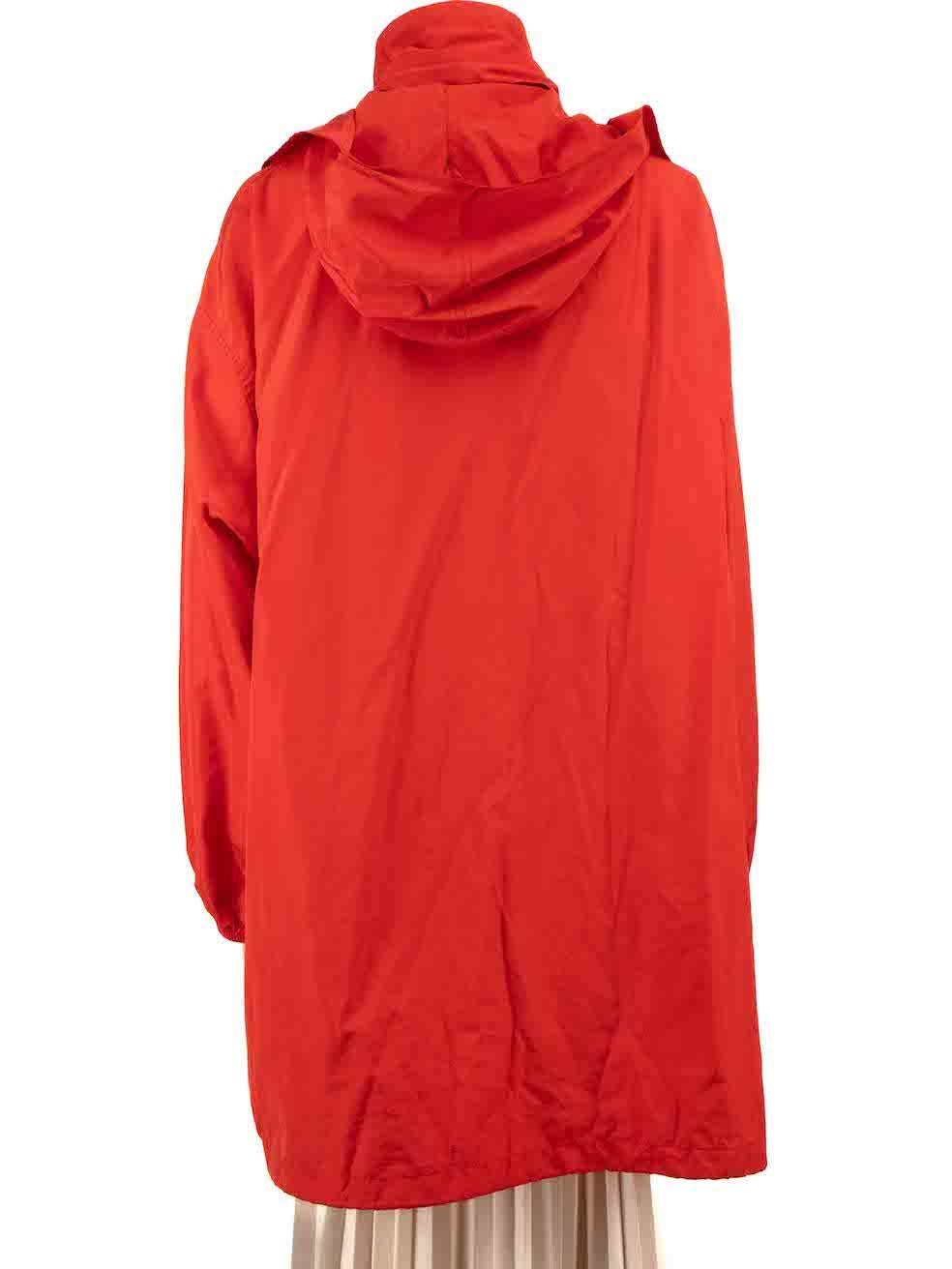 Balenciaga Red Oversized Hooded Jacket Size L In Good Condition For Sale In London, GB