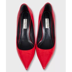 Balenciaga Red Patent Leather Pumps Heels Size 36.5