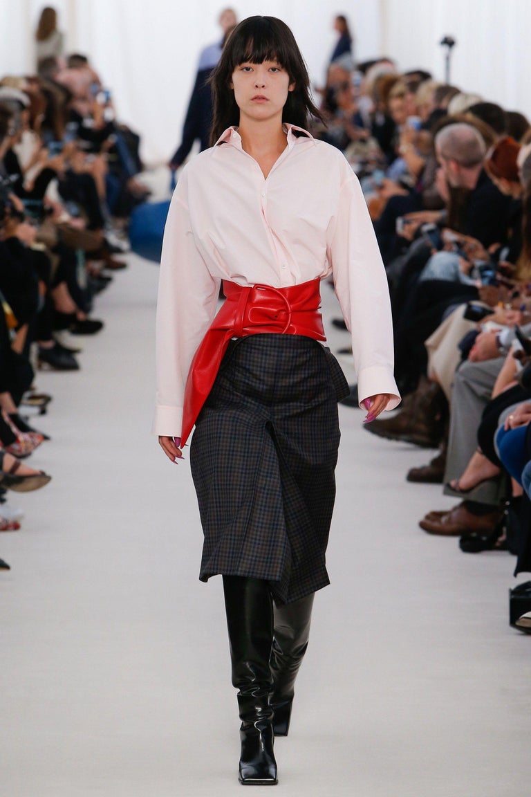 Balenciaga belt from runway BALENCIAGA BB reversible croc-effect and smooth leather  main image 3