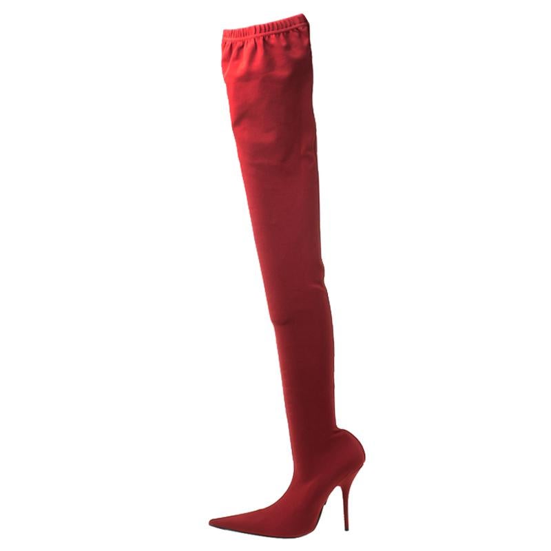 Balenciaga Red Stretch Fabric Knife 