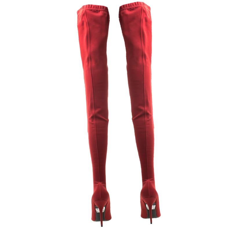 Balenciaga Red Stretch Fabric Knife 