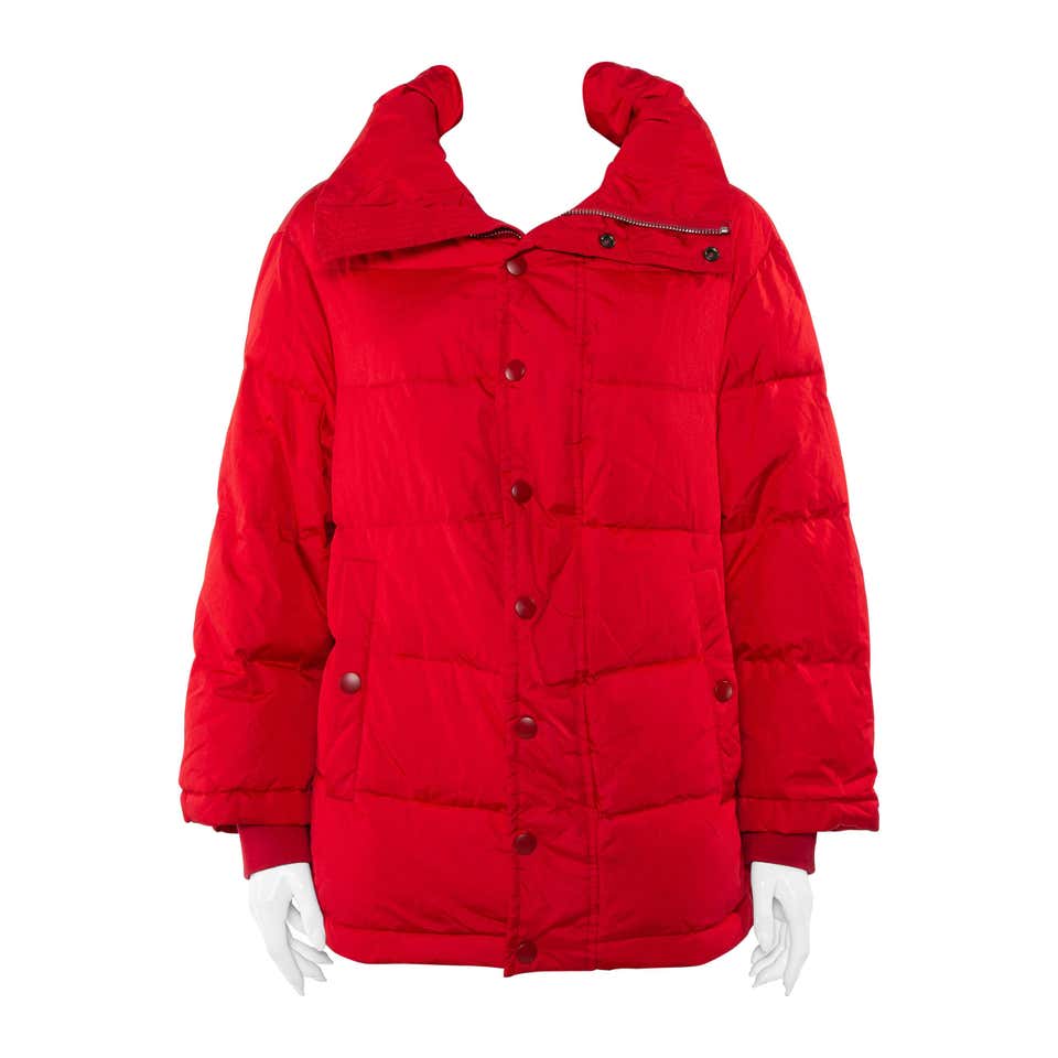 Balenciaga Red Synthetic Quilted Puffer Jacket S at 1stDibs