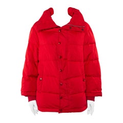 Balenciaga Red Synthetic Quilted Puffer Jacket S