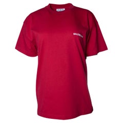 Balenciaga, T-shirt rouge avec logo