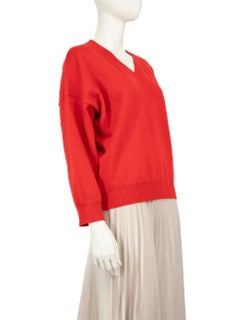 Balenciaga Red V-Neck Wool Jumper Size S