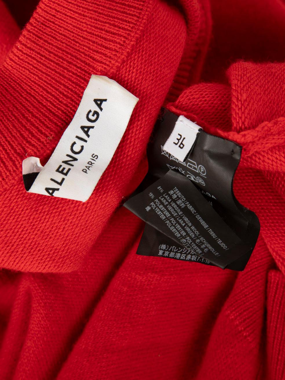 Balenciaga Roter Pullover mit V-Ausschnitt aus Wolle Größe S 3