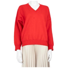 Balenciaga Roter Pullover mit V-Ausschnitt aus Wolle Größe S
