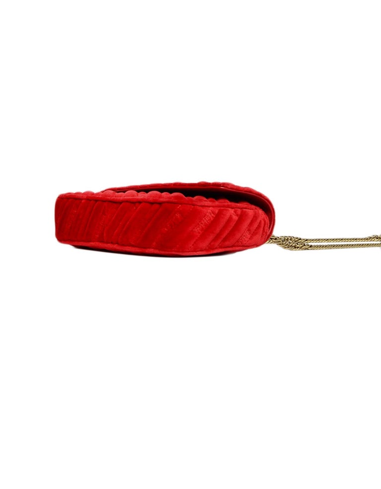 Balenciaga Red Velvet BB Chain Crossbody Bag Balenciaga