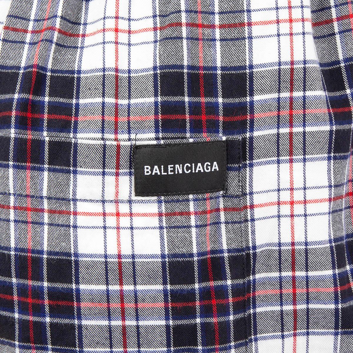 BALENCIAGA - Pantalon PLAID PYJAMA en coton rouge blanc et noir, 2018, taille 34 XXS Excellent état - En vente à Zürich, CH