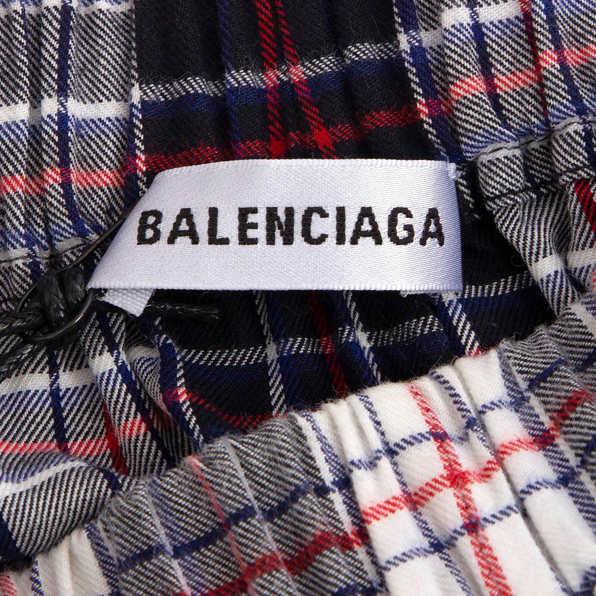 BALENCIAGA - Pantalon PLAID PYJAMA en coton rouge blanc et noir, 2018, taille 34 XXS Pour femmes en vente