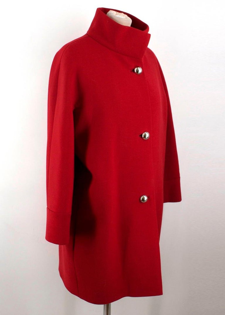 Balenciaga Red Wool Coat IT 42 at 1stDibs