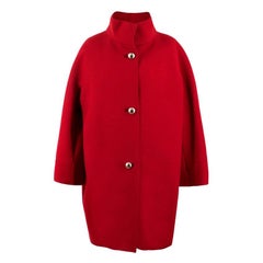 Balenciaga Red Wool Coat IT 42