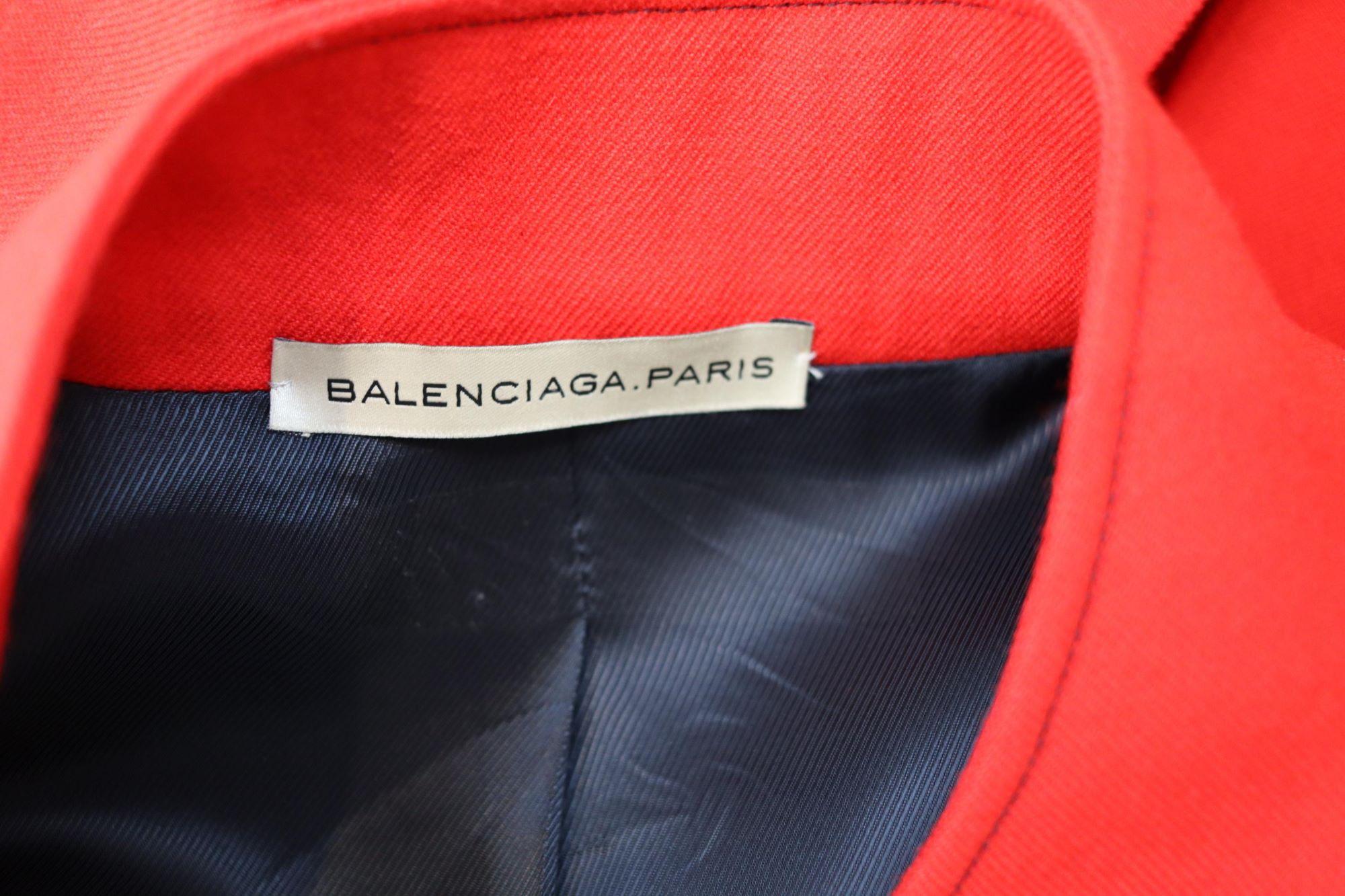 Balenciaga Red Wool Fitted Jacket For Sale 2