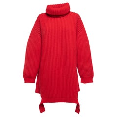 Balenciaga Red Wool Knit Turtle Neck Sweater M
