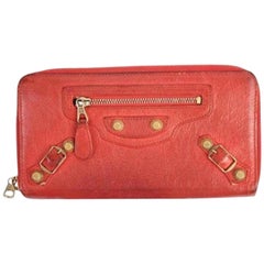 Balenciaga Red Zip Around 29bal919 Wallet