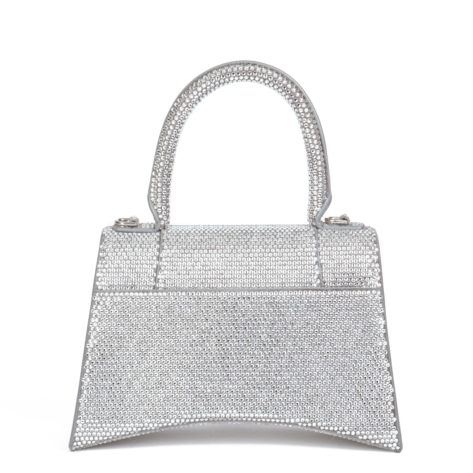 Donna BALENCIAGA Clessidra piccola in pelle scamosciata impreziosita da strass in vendita