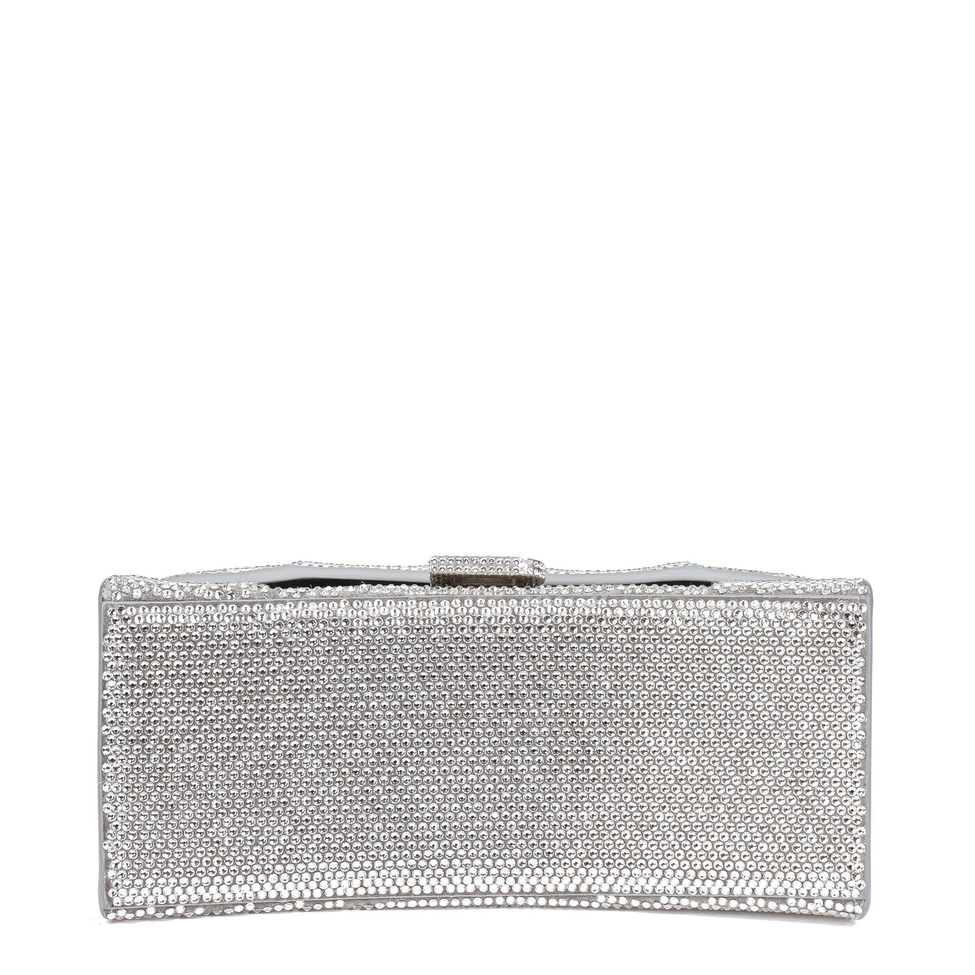 BALENCIAGA Clessidra piccola in pelle scamosciata impreziosita da strass in vendita 1