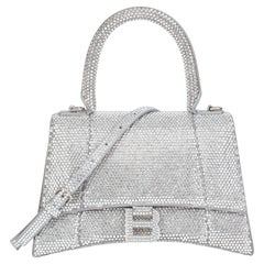 BALENCIAGA Clessidra piccola in pelle scamosciata impreziosita da strass