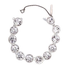 Balenciaga Rhinestones Bracelet in White Enameled Metal