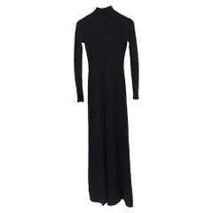Balenciaga Ribbed Turtleneck Maxi Dress in Black Viscose