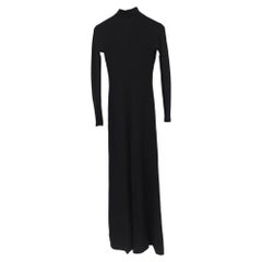 Balenciaga Ribbed Turtleneck Maxi Dress in Black Viscose
