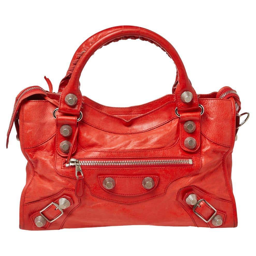 Balenciaga Rogue Vermillon Leather GSH City Tote For Sale at 1stDibs