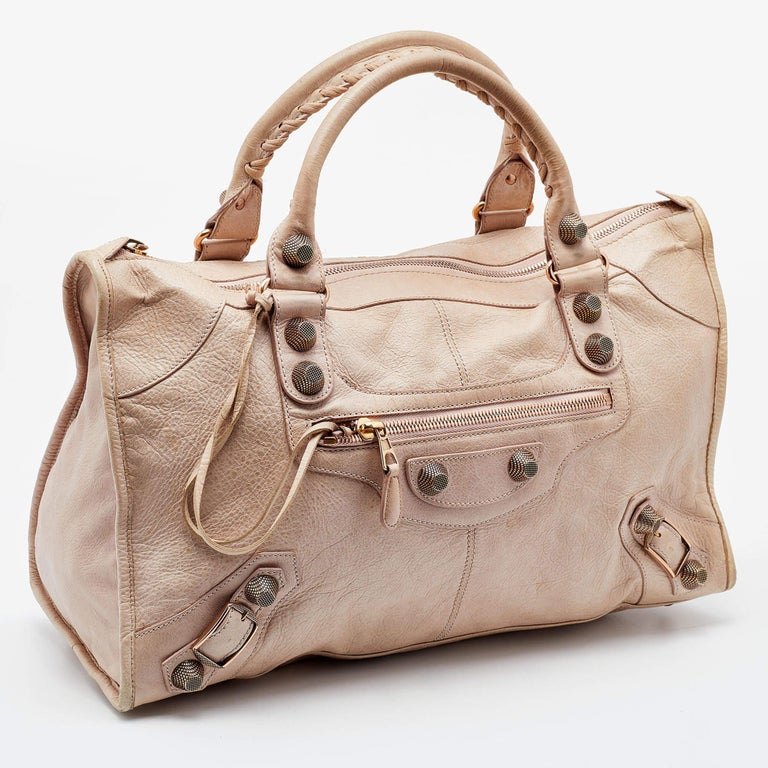 Anemone fisk Museum salvie Balenciaga Rose Aubepine Leather GGH Work Tote For Sale at 1stDibs