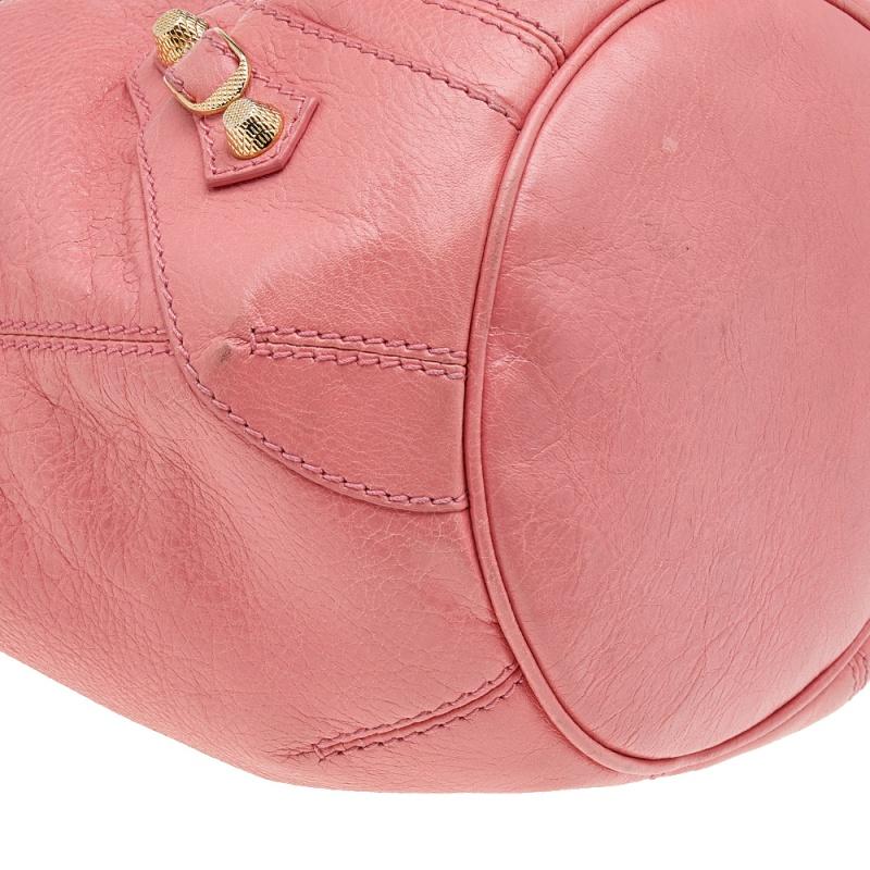 Balenciaga Rose Azalee Leather Giant 12 Mini Pompon Bag 2