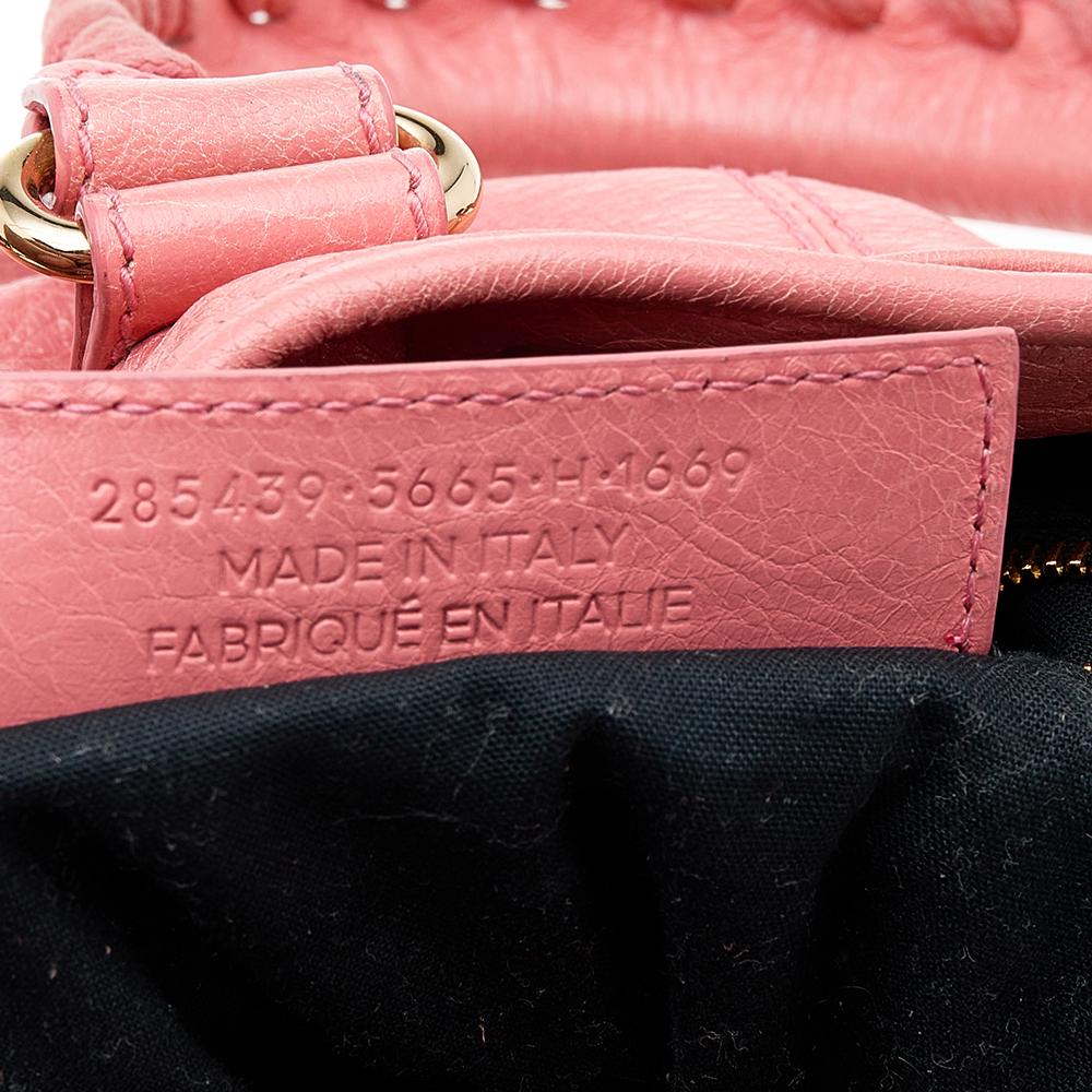 Balenciaga Rose Azalee Leather Giant 12 Mini Pompon Bag 1