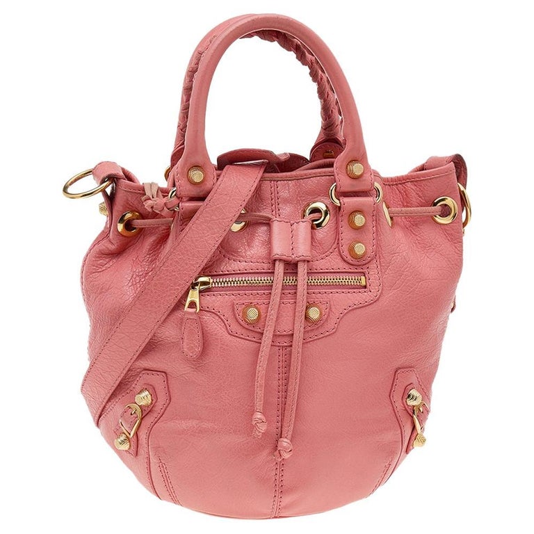 Balenciaga Rose Leather Giant 12 Mini Pompon Bag at 1stDibs | balenciaga pompon bag