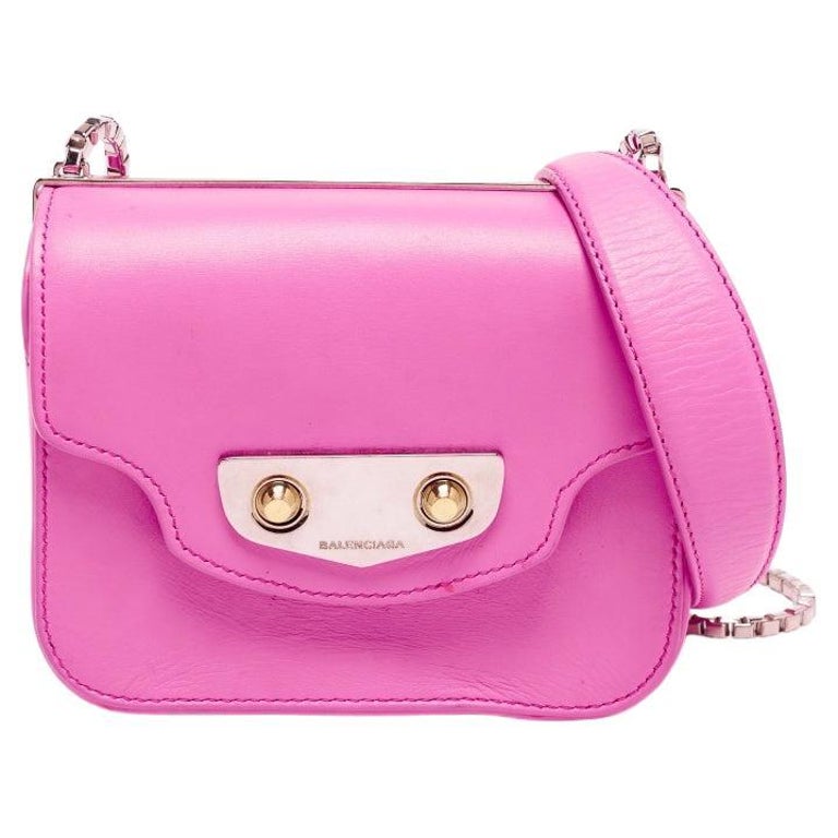 Valentino Neon Pink Leather Mini Rockstud Flap Crossbody Bag at 1stDibs