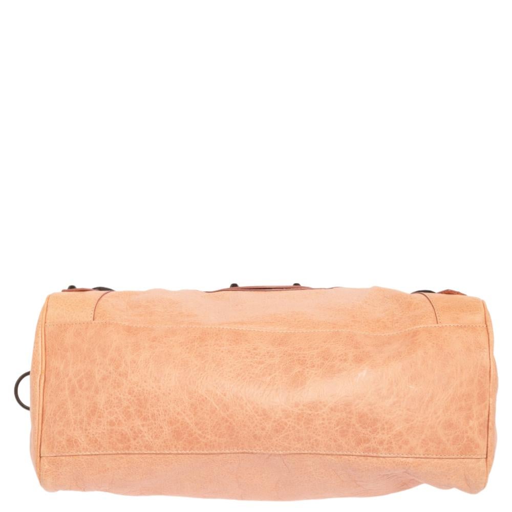 Orange Balenciaga Rose Blush Agneau Leather RH Twiggy Bag