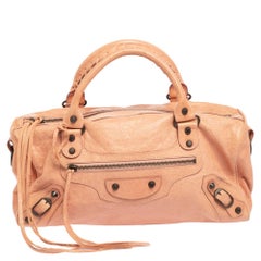 Balenciaga Rose Blush Agneau Leder RH Twiggy Tasche