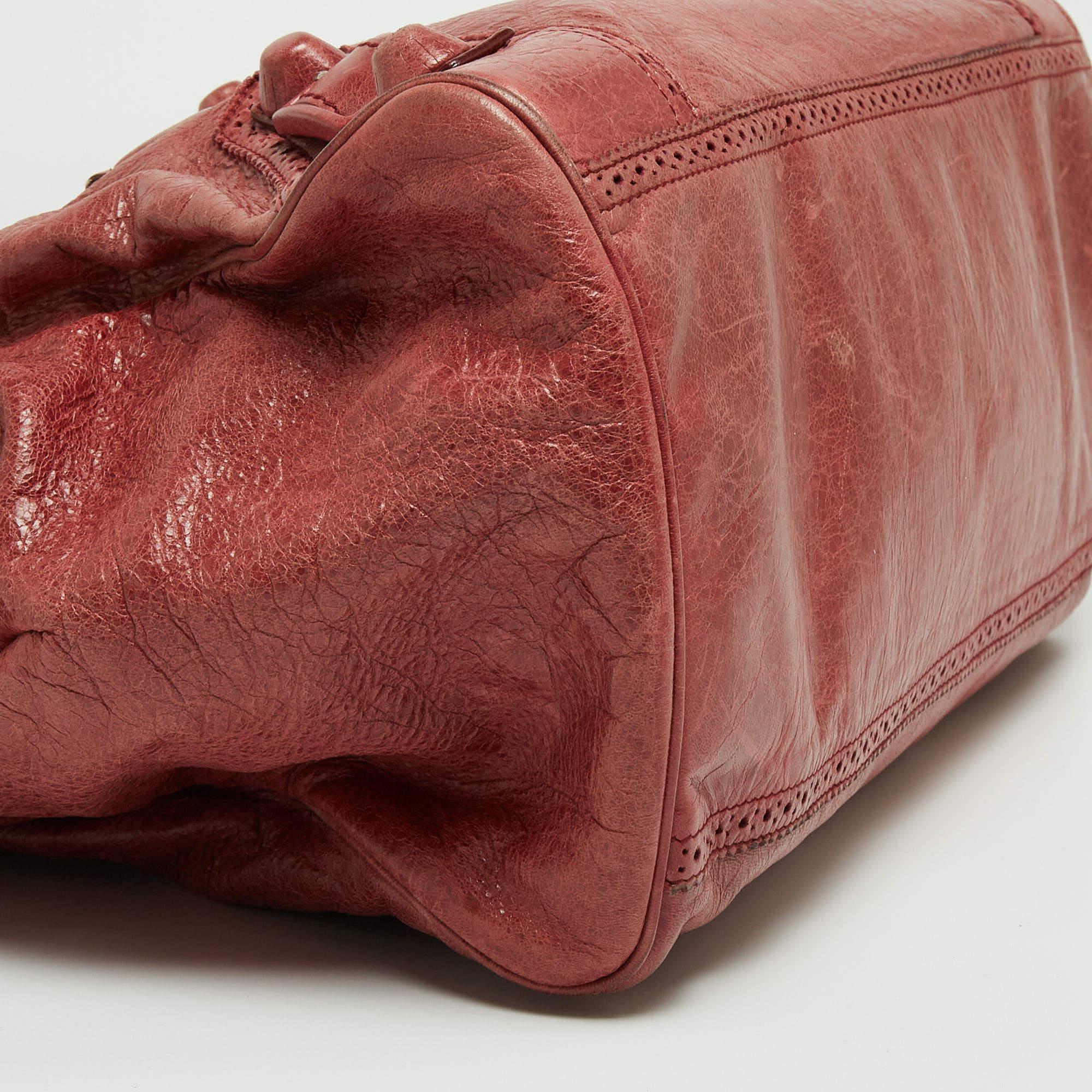 Balenciaga Rose-Bruyere Leather GSH Midday Bag 7