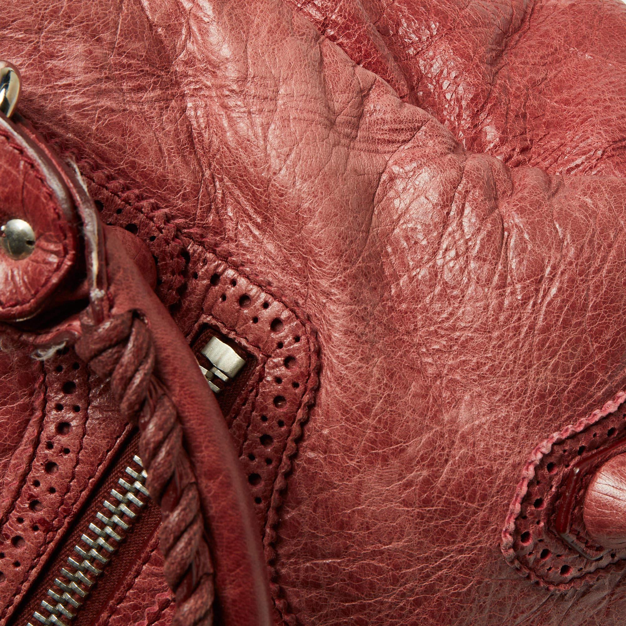 Balenciaga Rose-Bruyere Leather GSH Midday Bag 12