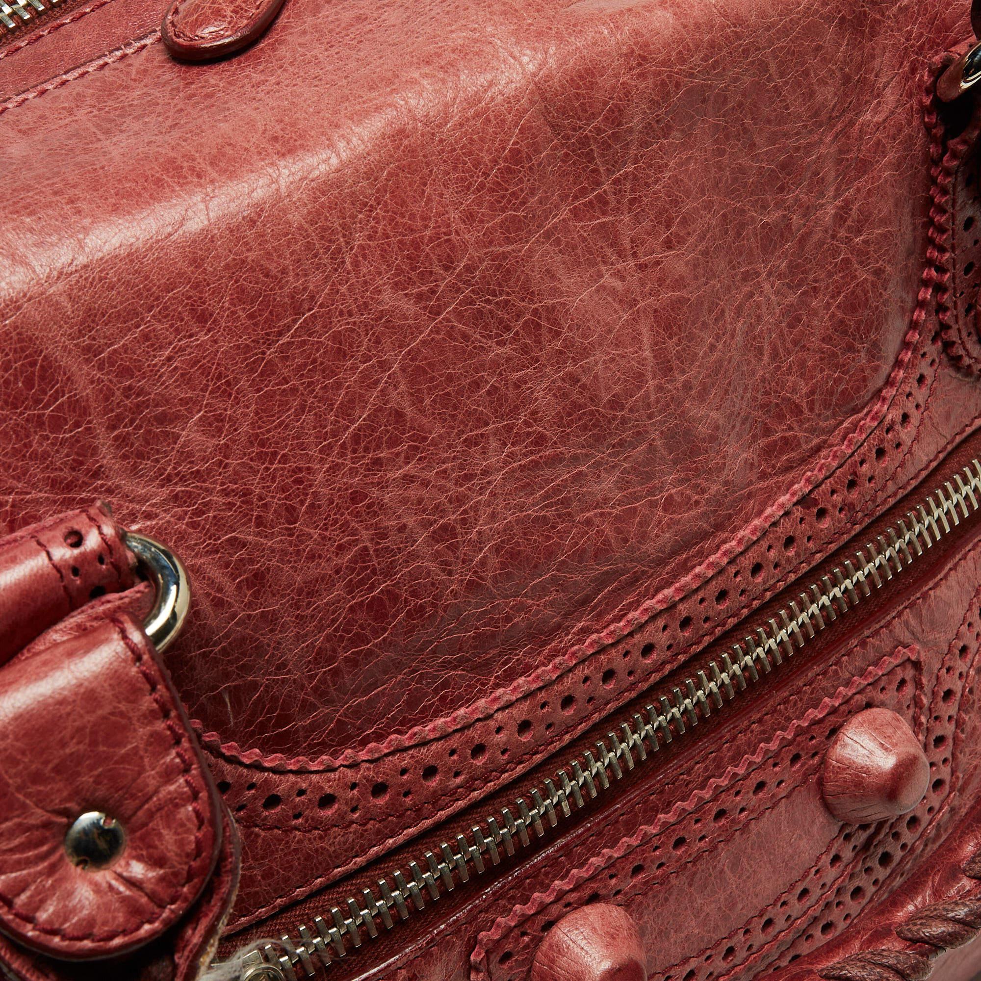 Balenciaga Rose-Bruyere Leather GSH Midday Bag 14
