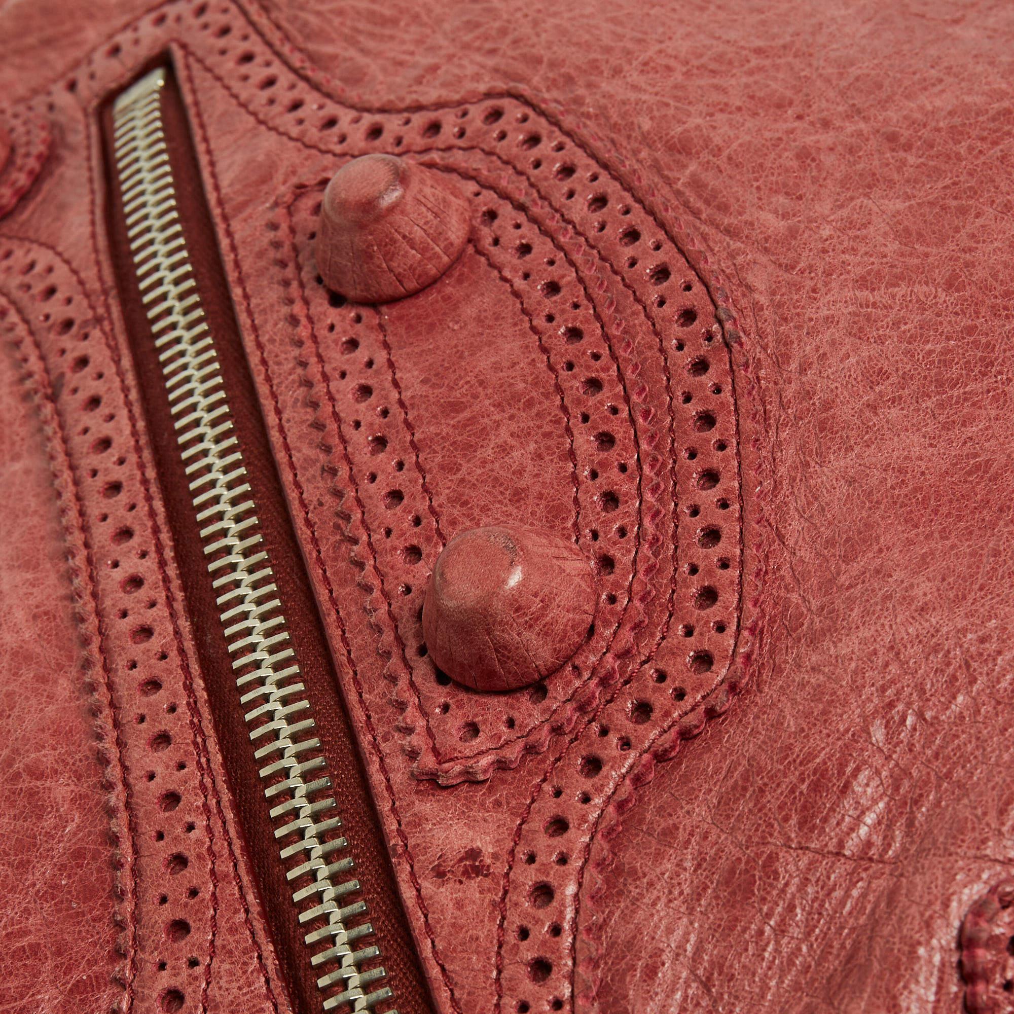 Balenciaga Rose-Bruyere Leather GSH Midday Bag 3