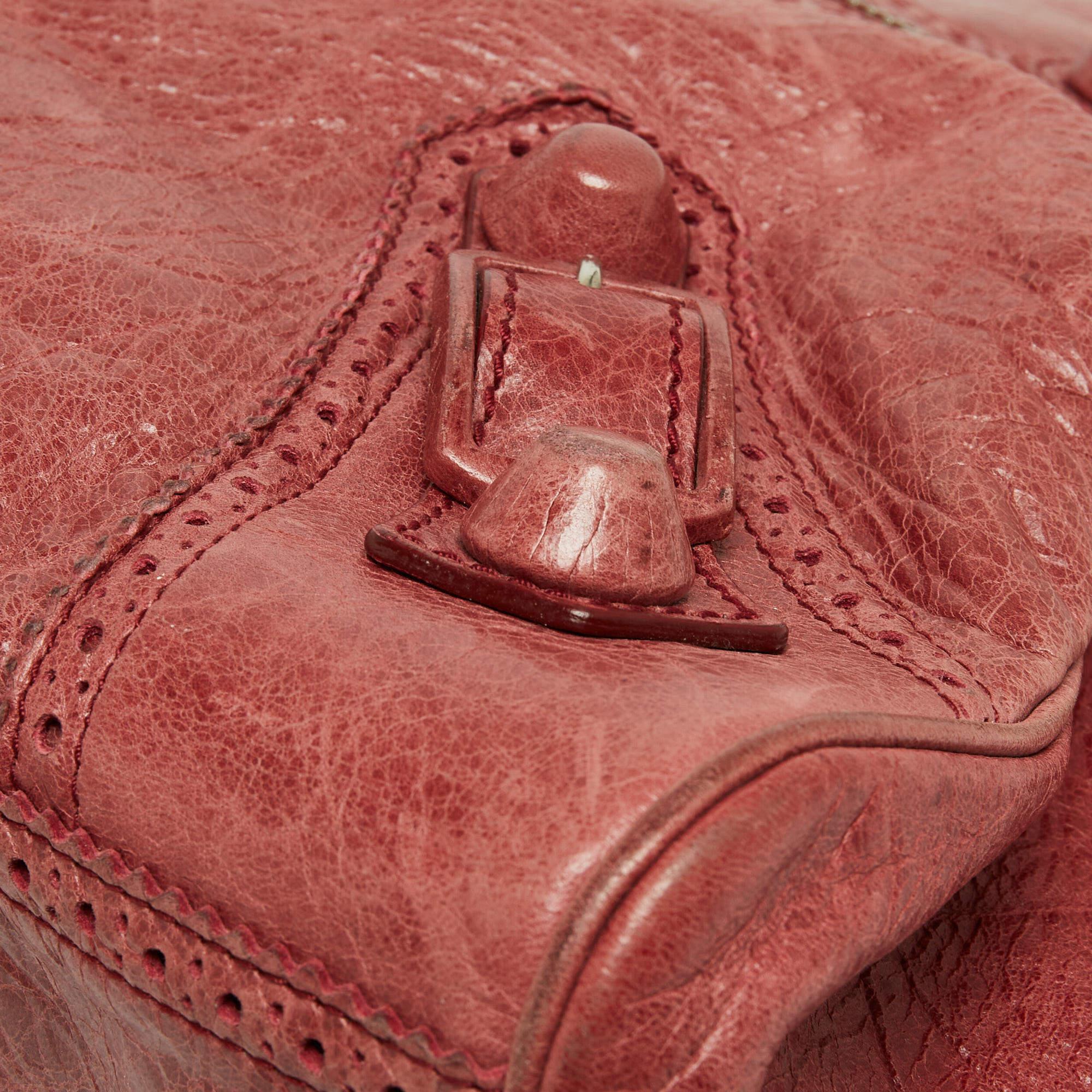 Balenciaga Rose-Bruyere Leather GSH Midday Bag 4