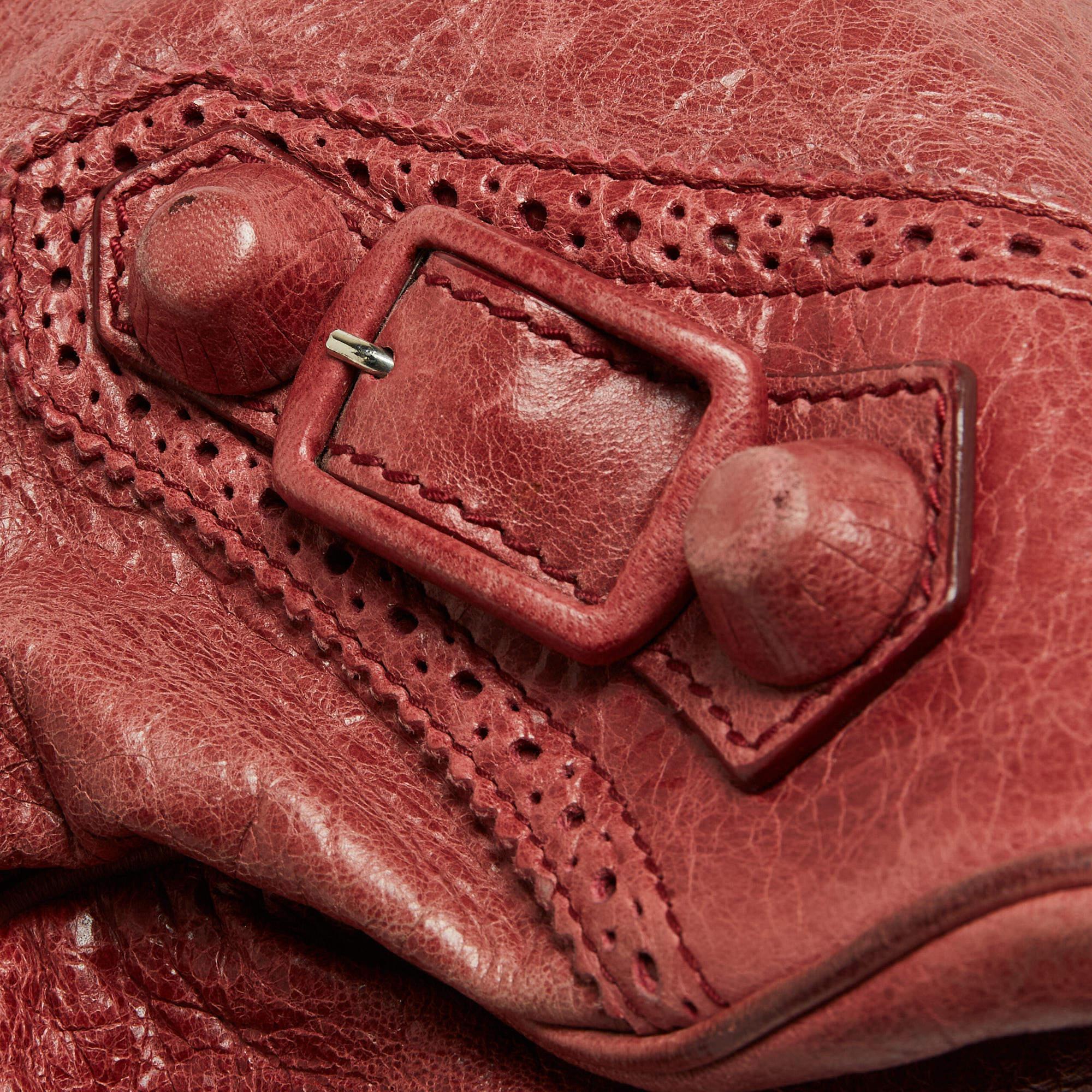 Balenciaga Rose-Bruyere Leather GSH Midday Bag 5