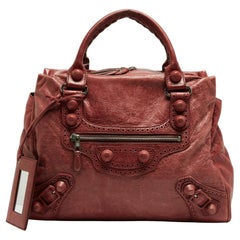Balenciaga Rose-Bruyere Leather GSH Midday Bag